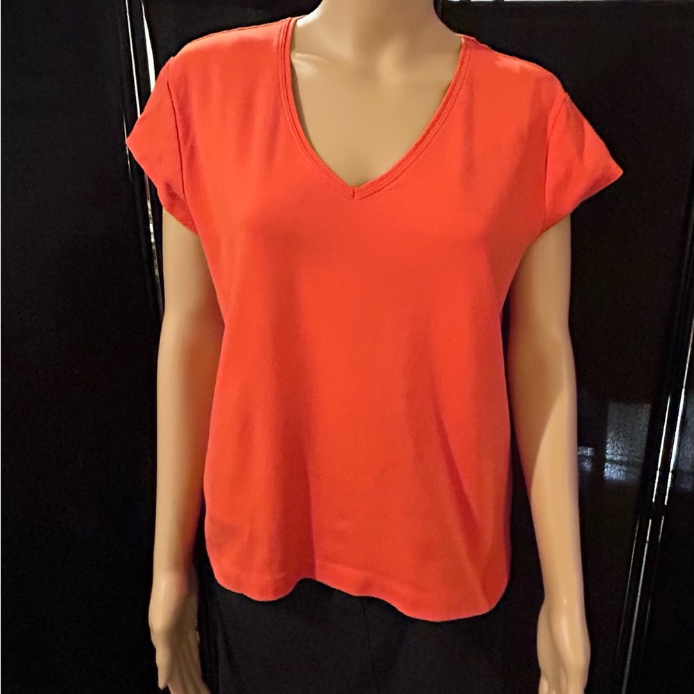 Chico’s Orange short sleeve Tee/top. Sz 2 aka Large